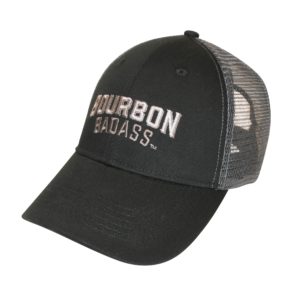 Black and Gray Bourbon Badass Trucker Hat