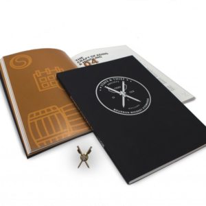 Stave and Thief Bourbon Steward manual with lapel pin