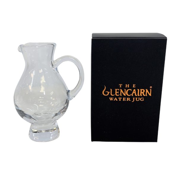 glencairn water jug next to black presentation box