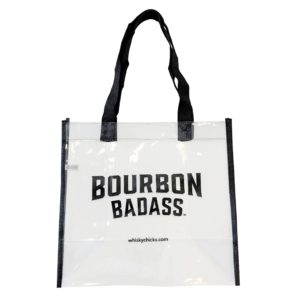 Bourbon badass clear stadium bag with black handles