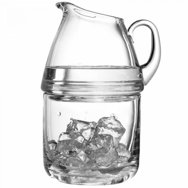 urban bar ice bucket and jug set filled with ice empty