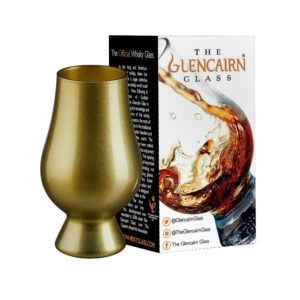 gold glencairn whiskey glass with full color gift box