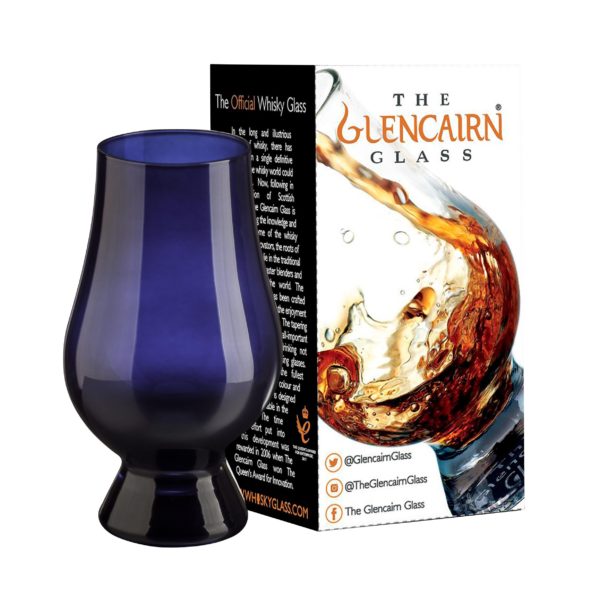 Blue Glencairn whiskey Glass with full color gift box