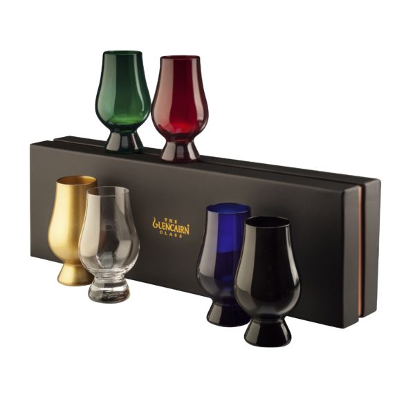 Glencairn colored glass set with presentation box