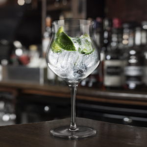 full single glencairn gin goblet on bar