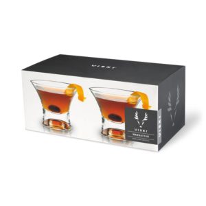 Viski Manhattan glass set packaging
